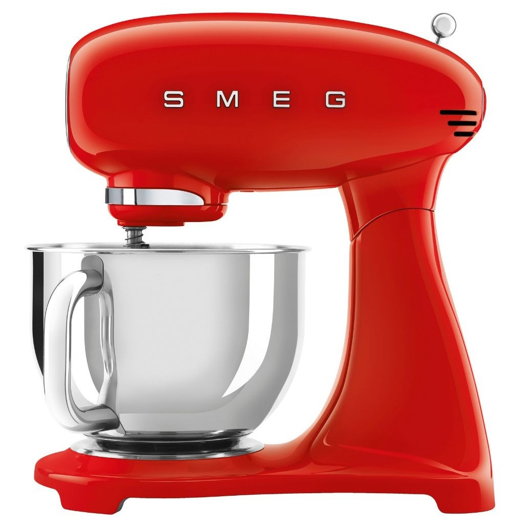 Планетарен миксер SMEG SMF03RDEU, 800 W, 4.8 л, 10 скорости, Функция за плавен старт, Крачета против хлъзгане, Червен