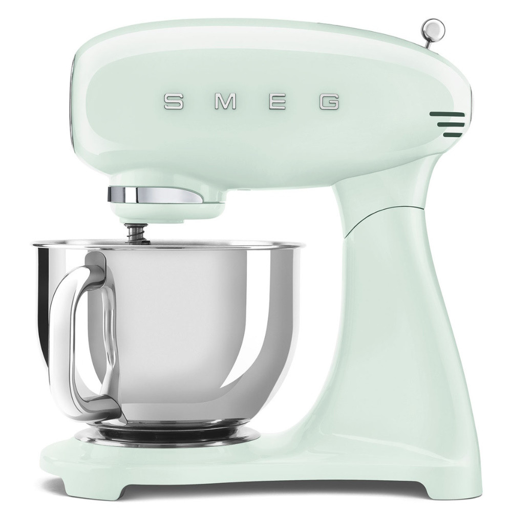 Планетарен миксер SMEG SMF03PGEU, 800 W, 4.8 л, 10 скорости, Функция за плавен старт, Крачета против хлъзгане, Пастелно зелен