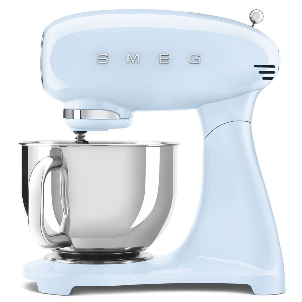 Планетарен миксер SMEG SMF03PBEU, 800 W, 4.8 л, 10 скорости, Функция за плавен старт, Крачета против хлъзгане, Пастелно син
