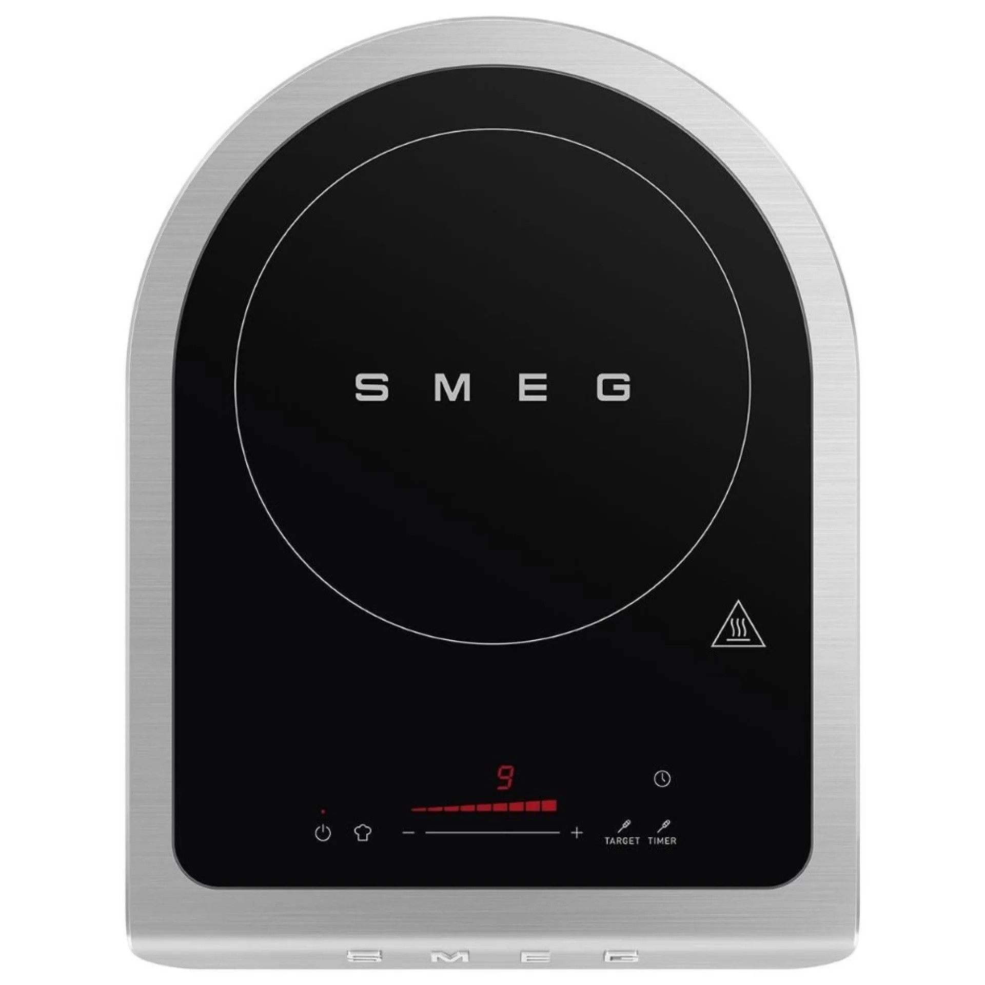 Преносим индукционен котлон Smeg PIC01BLMEU, 2100 W, Керамично стъкло, Таймер, LED дисплей, Черен мат