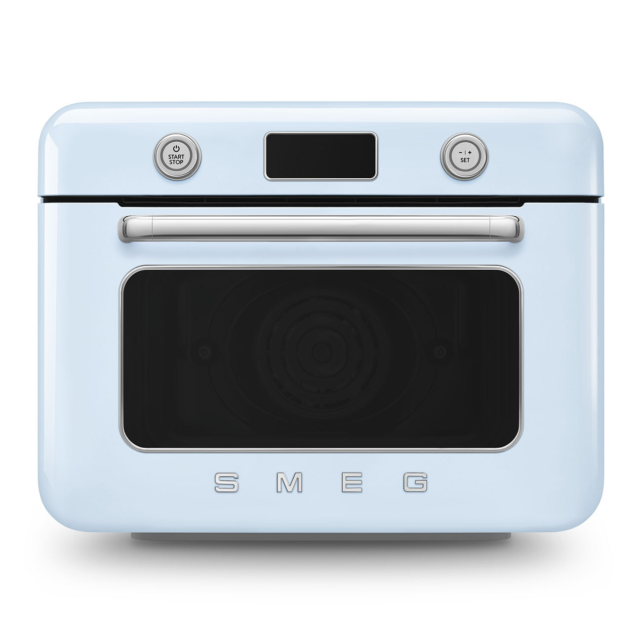 Мини фурна с комбинирана пара Smeg COF01PBEU, 1800 W, 10 функции, LCD дисплей, 40-230C, Пастелно синя