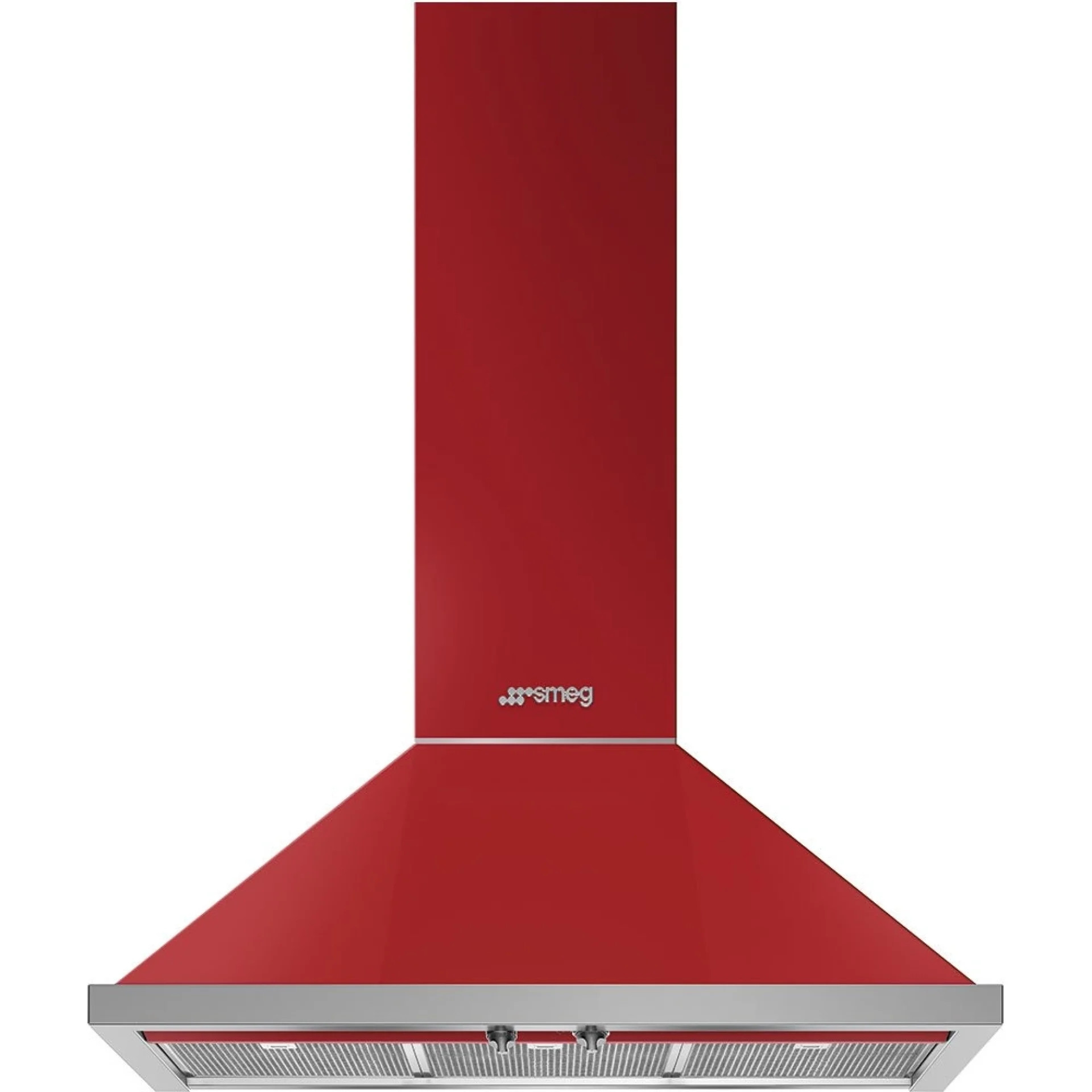 Абсорбатор SMEG Portofino KPF9RD, 275W, А+, 781 м3/ч, 3 скорости, 3 филтъра, Антивъзвръщателен клапан, Инокс, LED, Червен