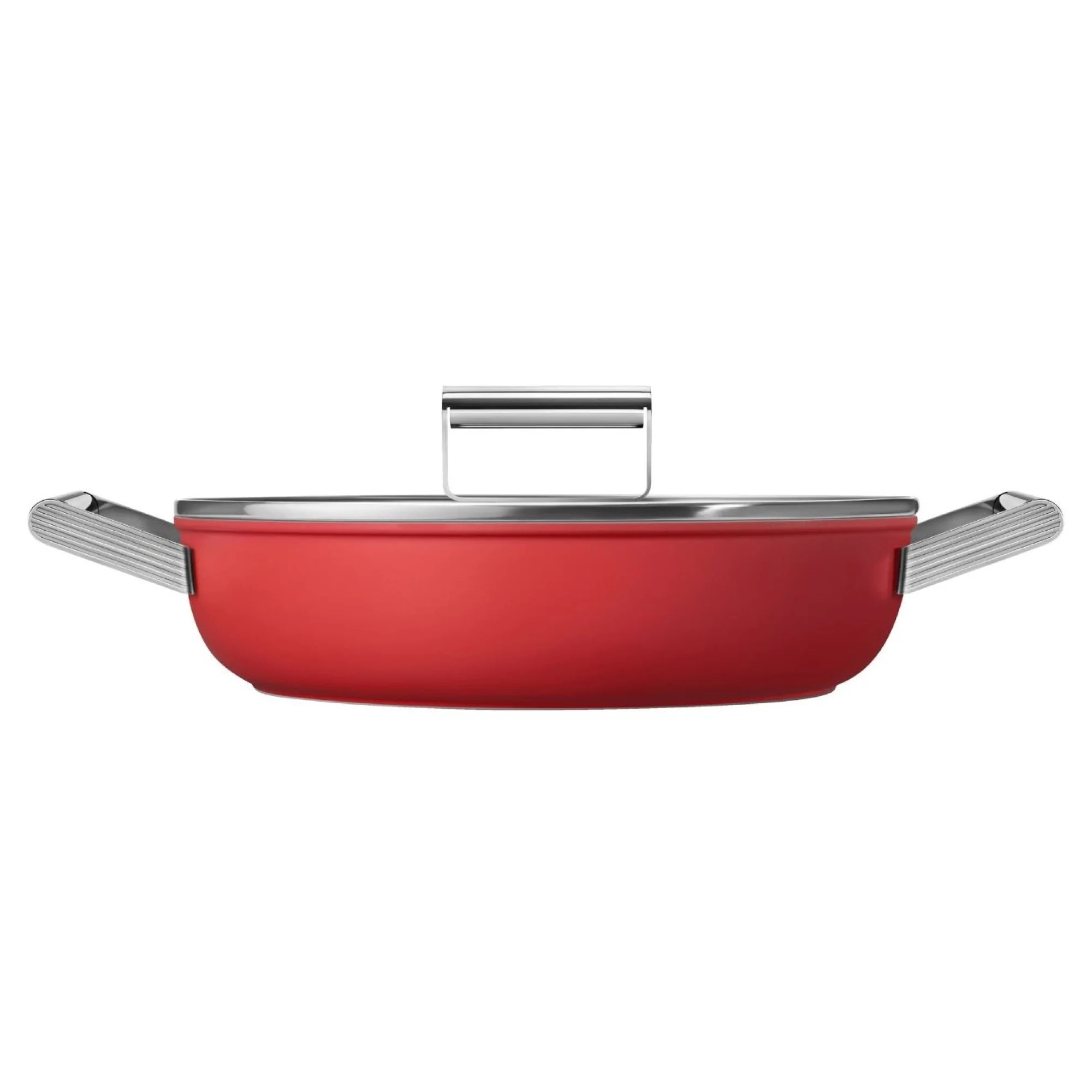 Плитка тенджера с капак Smeg CKFD2811RDM, 28 см, 3.7 л, Незалепващо покритие с 3 слоя…