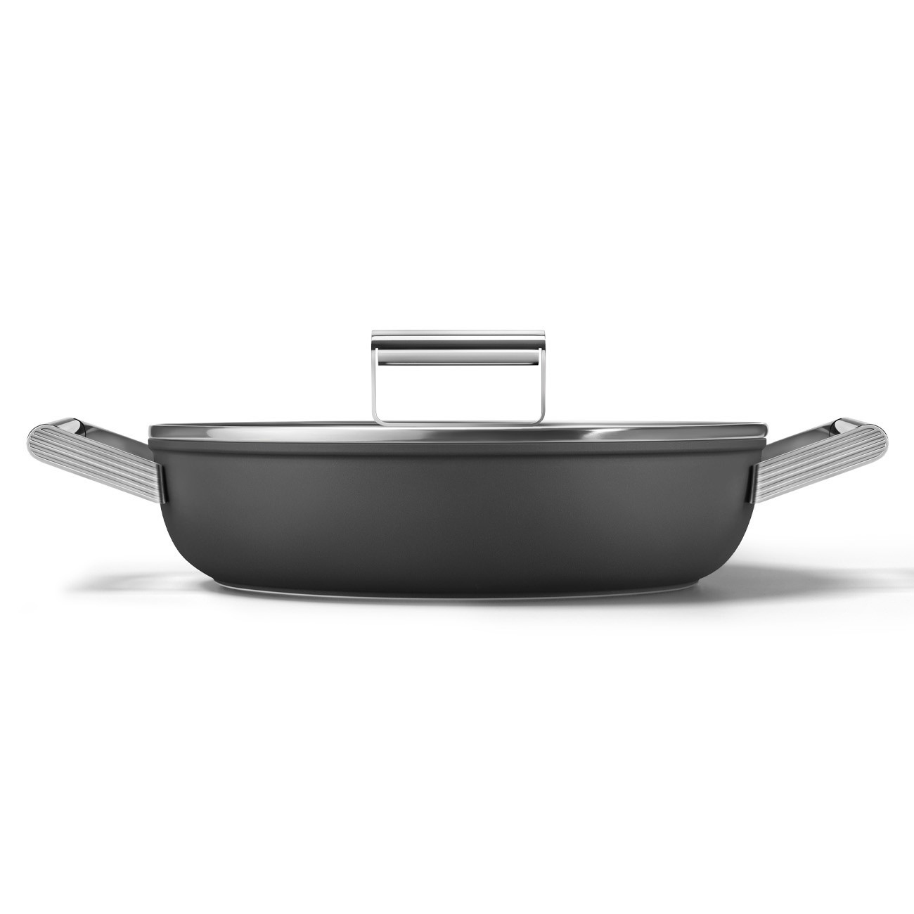 Плитка тенджера с капак Smeg DPF2812BLM, 28 см, 4.3 л, Керамично незалепващо покритие…