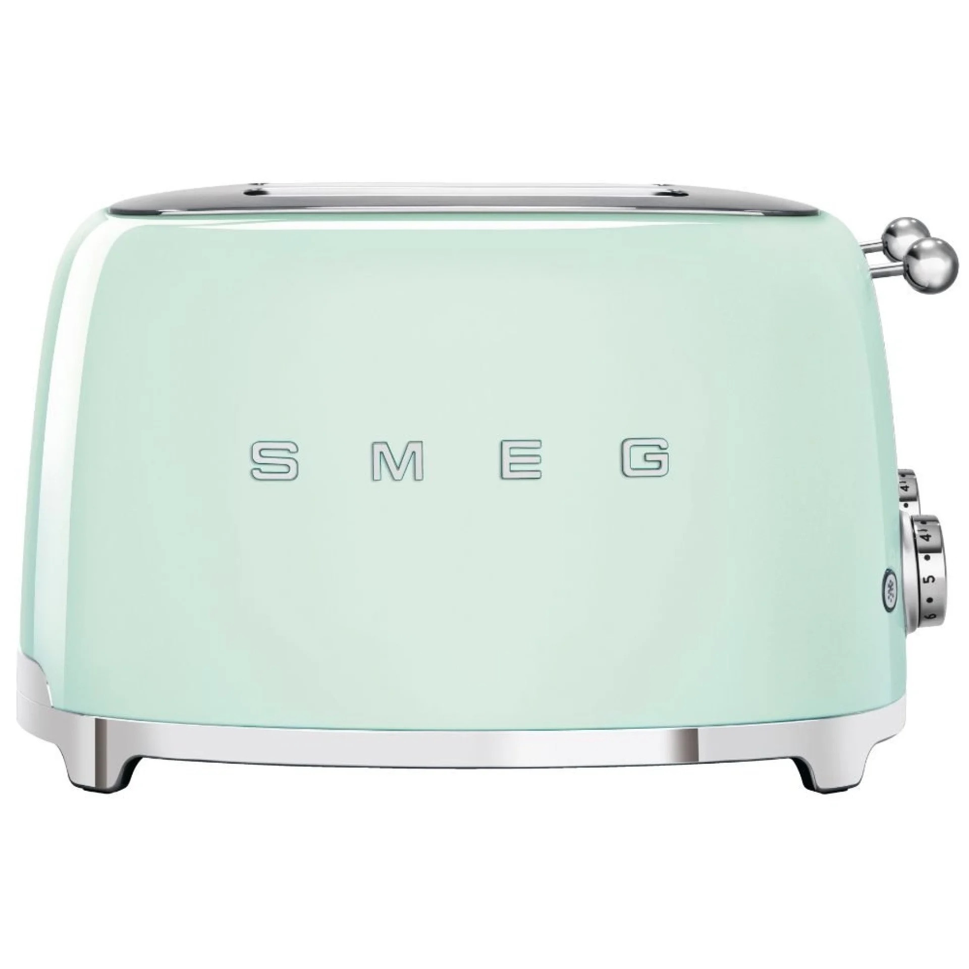 Тостер за хляб SMEG 50's Style TSF03PGEU, 2000W, 4 филии, 6 нива, Тавичка за трохи, Вграден кабел, Неръждаема стомана, Зелен