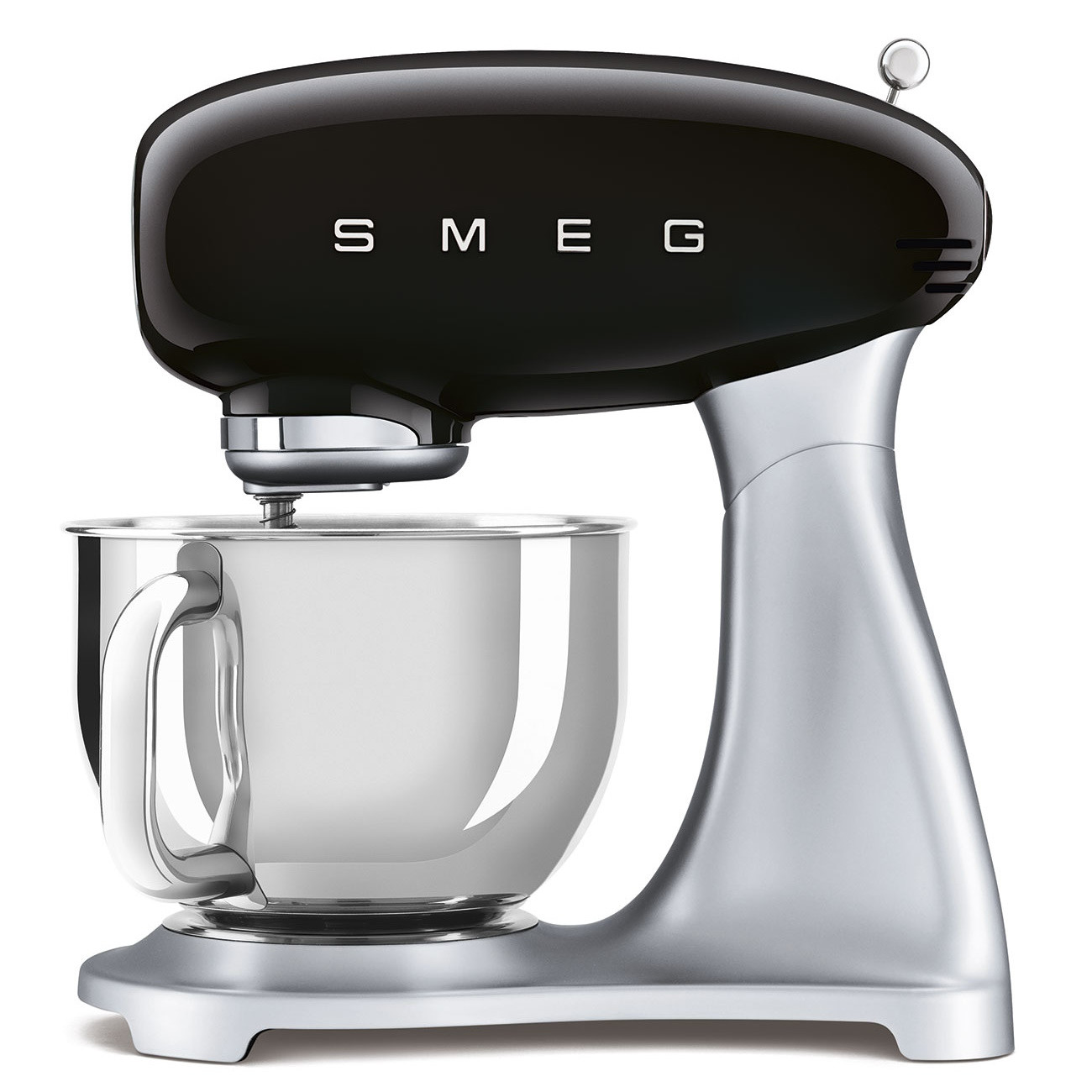 Планетарен миксер Smeg SMF04BLEU, 800W, 4.8 л, 10 скорости, Функция за плавен старт, Крачета против хлъзгане, Черен/Инокс