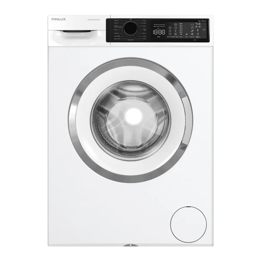 Пералня Finlux FXN 1491T3A INV, Клас A, 15 програми, 9 кг, 1400 об/мин, Функция пауза, LED дисплей, Бял