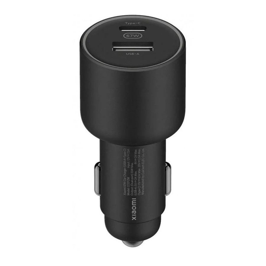 Зарядно за кола Xiaomi Mi BHR6814GL, 67W, 2 порта за зареждане, LED индикатор, Черен
