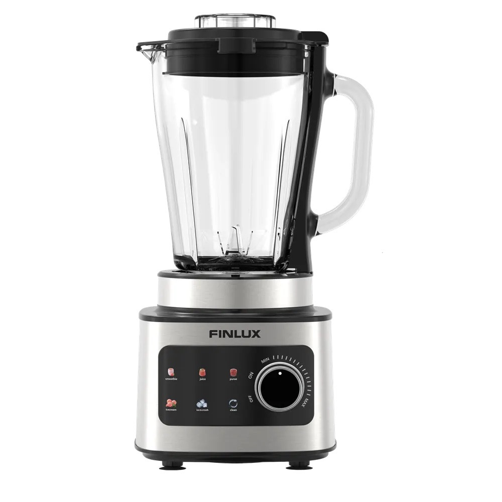 Блендер Finlux FTB-8115D, 1500W, 1.5 л, 6 автоматични програми, Сензорен дисплей, Разбиване на лед, 6 остриета, Инокс/черен