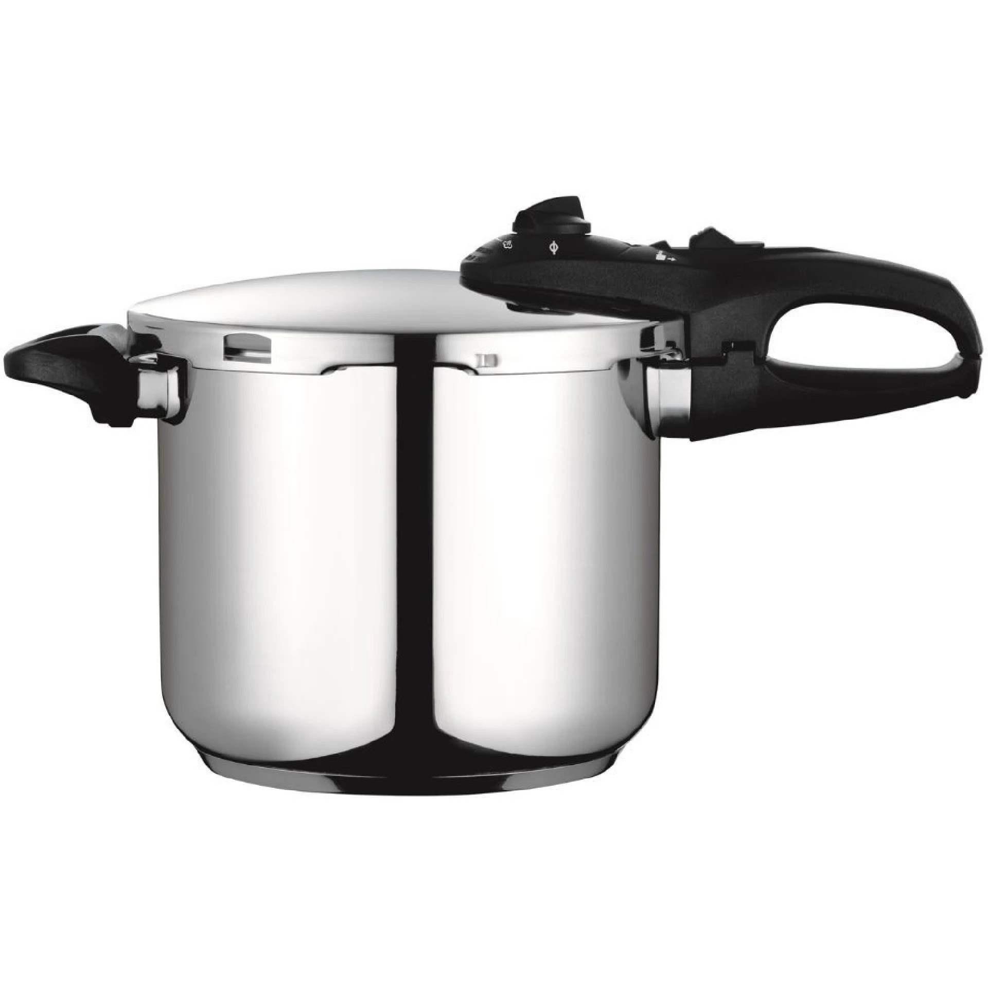 Тенджера под налягане Fagor Duo 8L, 22 см, 60/100 kPa, Вътрешна маркировка, IMPAKSTEEL дъно, 5 защити, Индукция, Сребрист