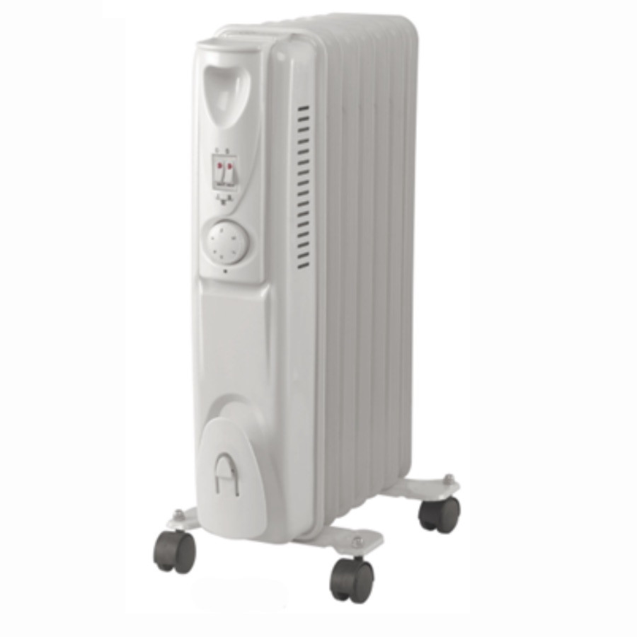 Маслен радиатор Lamarque LOH-92, 2000W, 9 ребра, 3 степени, Светлинни индикатори, Колелца, Бял