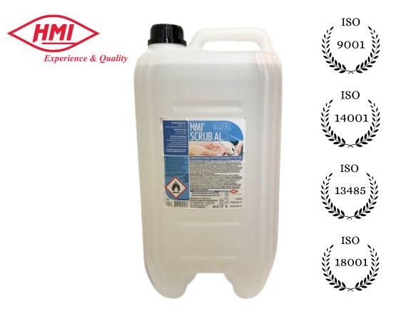 HMI® SCRUB AL 10 л. Дезинфектант с 72% етанол за хигиенна и хирургическа дезинфекция на ръце и кожа с дълготрайно действие