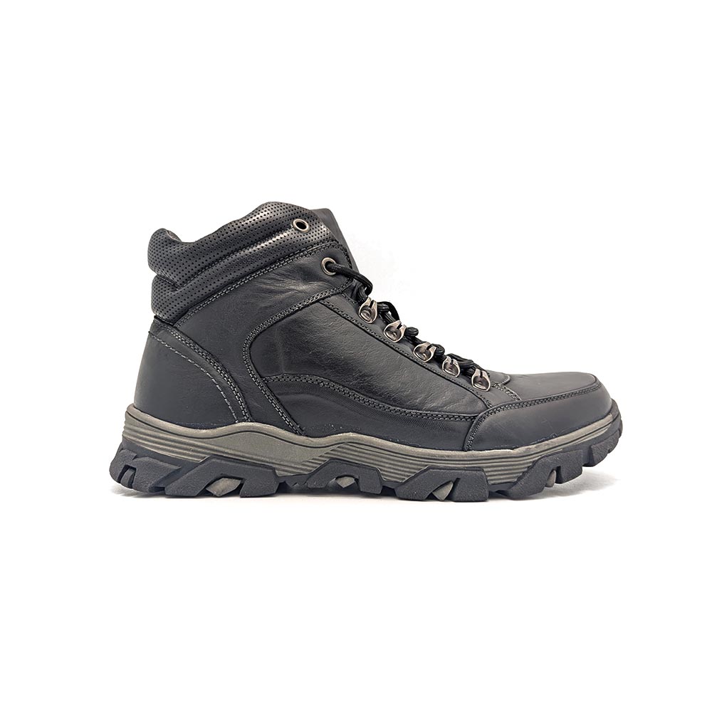 Мъжки боти от естествена кожа и вълна Volcan Rough Black