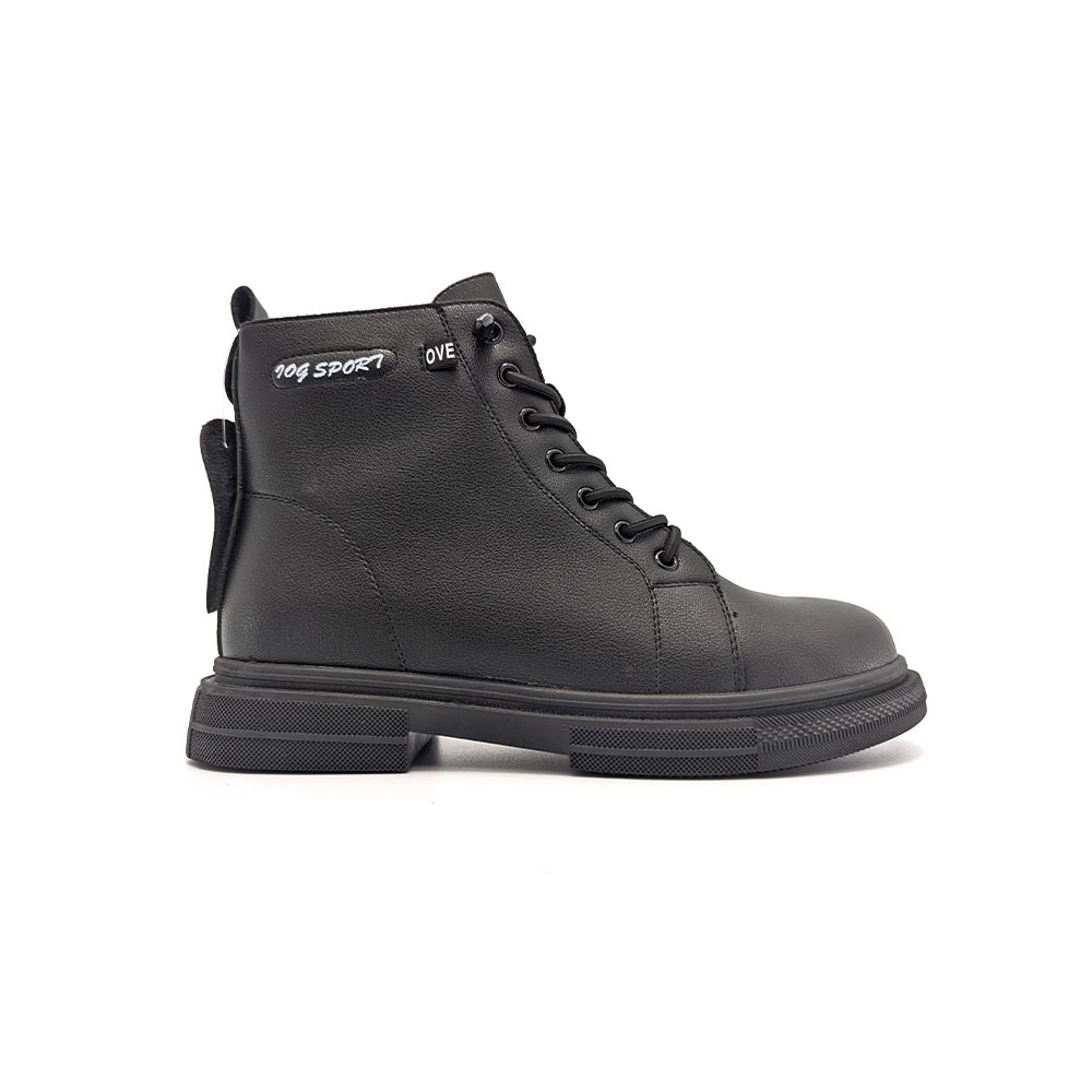 Дамски боти от естествена кожа с пух Bosido Leather Sneakers