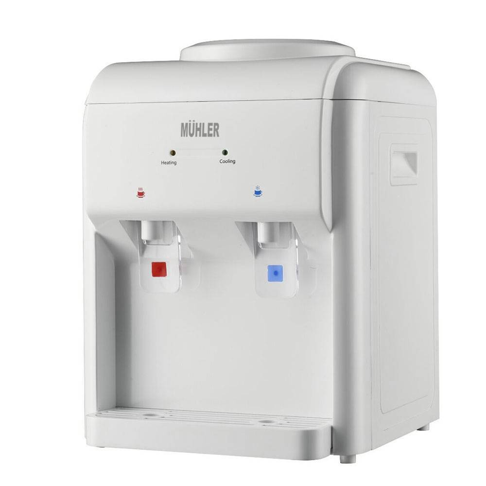 Диспенсер за вода Muhler WD-15ED, Затопляне 500W, Охлаждане 70W, Електронен, Бял