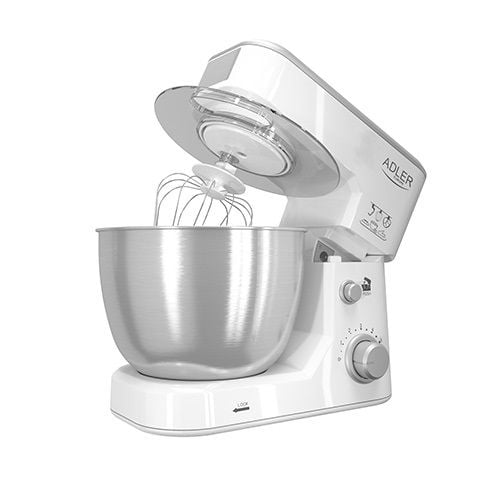 Планетарен миксер Adler AD-4216, 1000W, 6 скорости, Капацитет на купата 4 л, Бял/Инокс