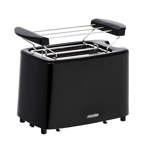 Тостер Mesko MS-3220, 900 W, 2 филии, Електронен контрол на запичане, Стойка за размразяване и нагряване, Черен
