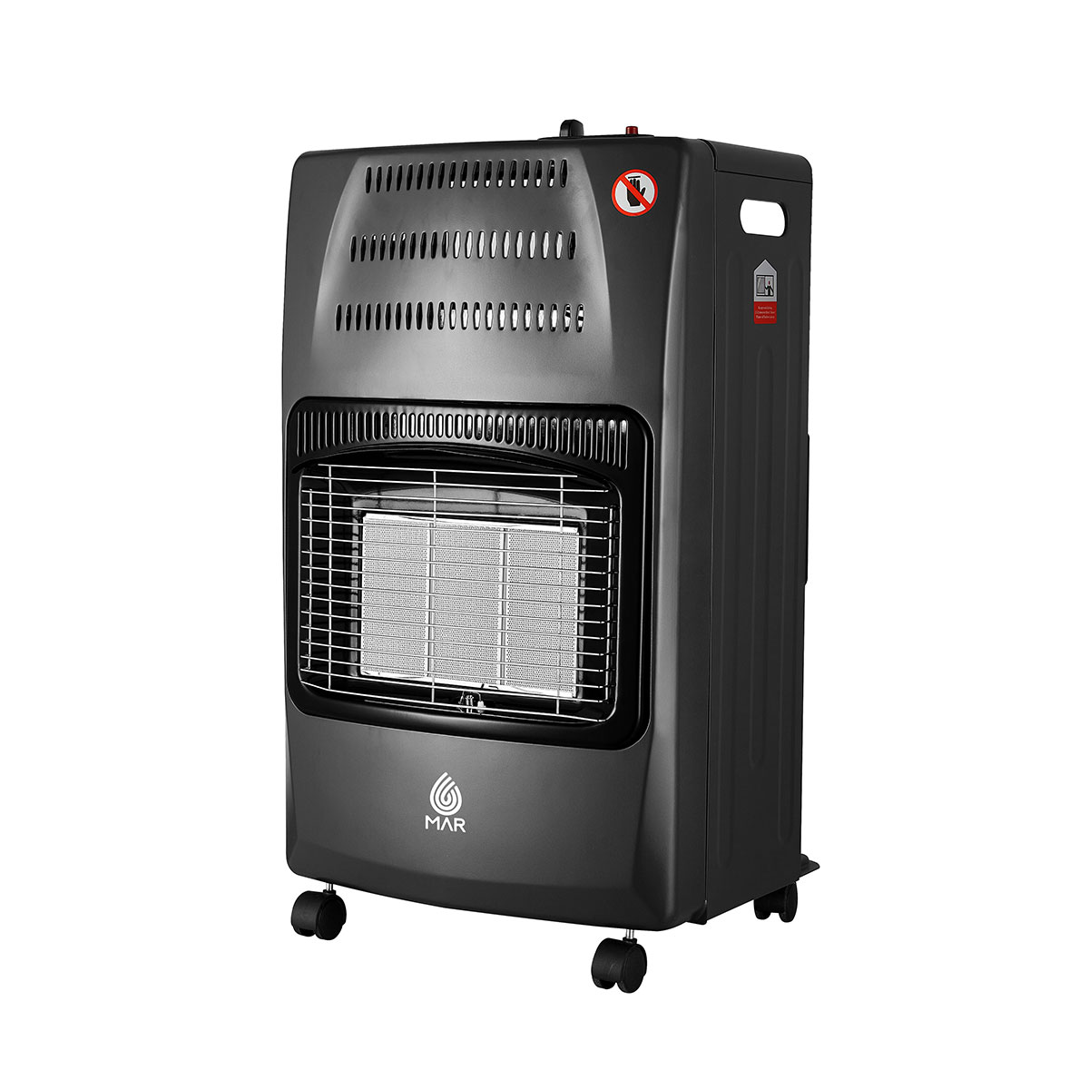 Газова печка MAR GH-201, 4200W, 3 степени, ODS сензор, до 40 кв. м, Черен