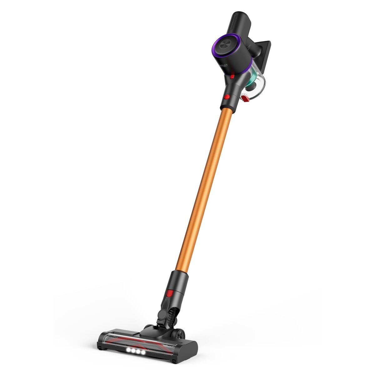 Безкабелна прахосмукачка Adler AD-7086, 140W, 0.6L, 3 степени, LED дисплей, HEPA H12, LED DUST SCANNER, Черно/Златно