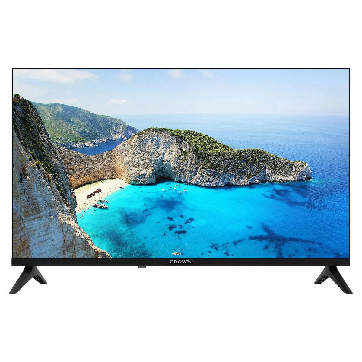 Телевизор Crown 32FB02AWH, SMART TV, 1366x768 HD Ready, 32", 81 см, Android, LED, Черен