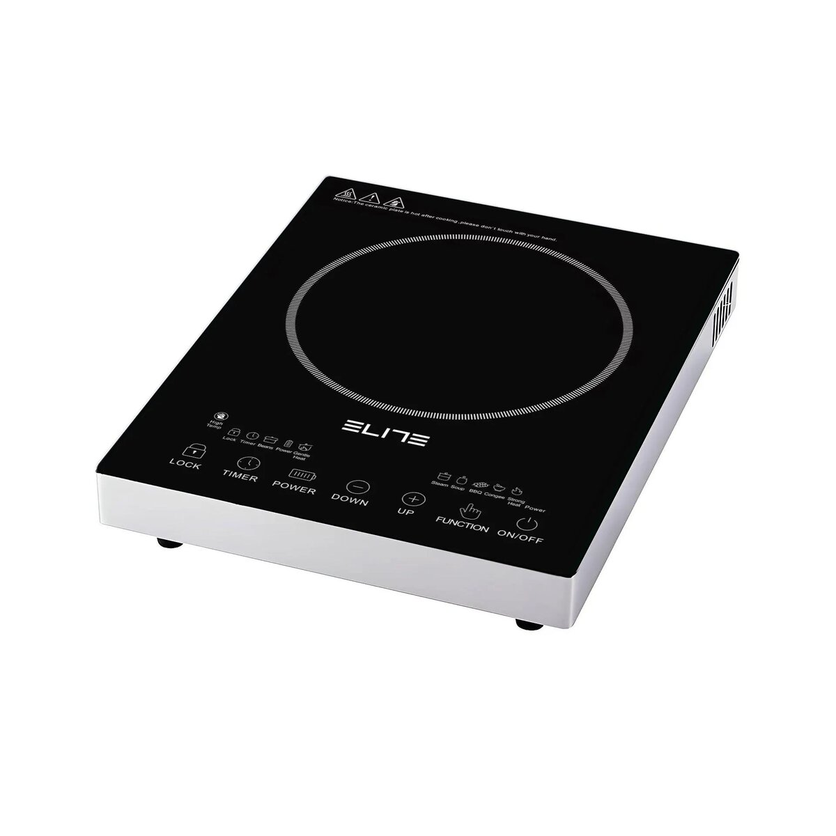 Единичен инфрачервен котлон ELITE EFP-1294BU, 2200W, Touch Control, LED дисплей