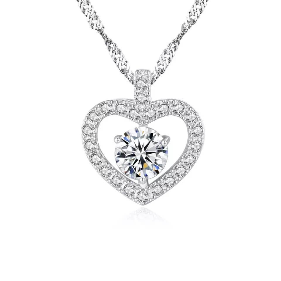 Сребърно колие - Crystal Heart