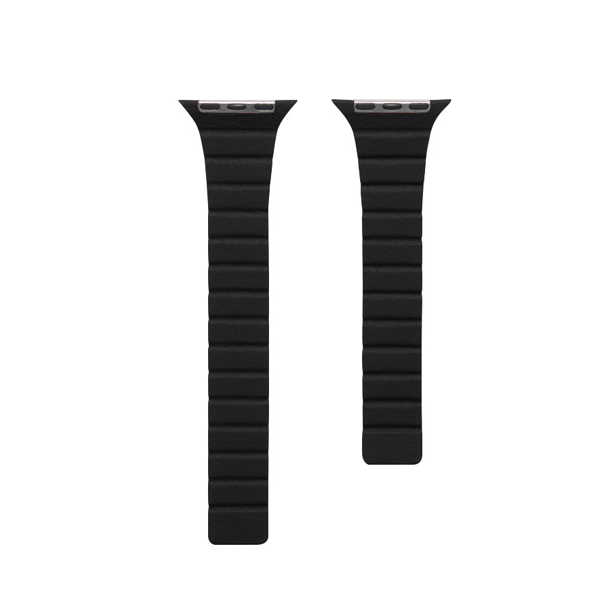 Кожена каишка за Apple Watch 42/44/45/49 мм, черна