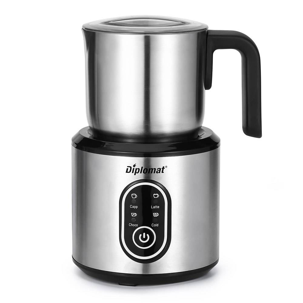 Кана за мляко на пяна Diplomat DMF-777S, 500W, 0.35 л, Soft touch, LED светлини, Инокс