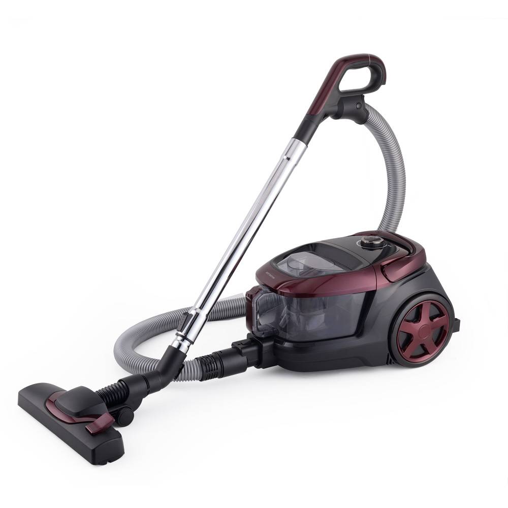 Прахосмукачка MUHLER MVC-85BSL, 850W, 2.5 L, Без торбичка, HEPA филтър, Черен/Бордо