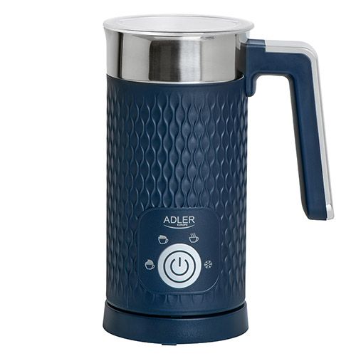 Кана за мляко на пяна за лате и капучино Adler AD-4494, 500W, 4 функции, 300 мл, Син/Черен/Бял