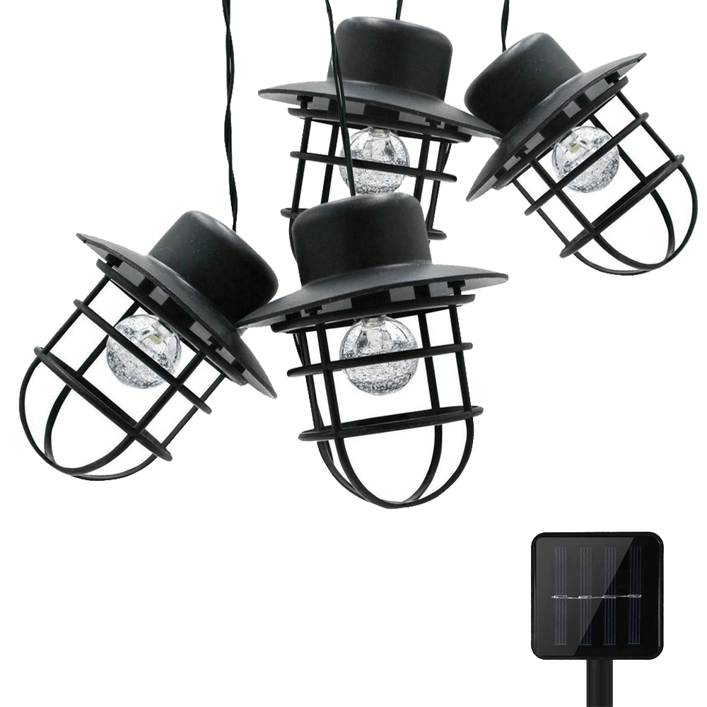 Декоративни соларни лампи тип фенер Rila Crafts R-18, Гирлянд, 6 метра, LED, Eдноцветни, Tопла светлина, Водоустойчив