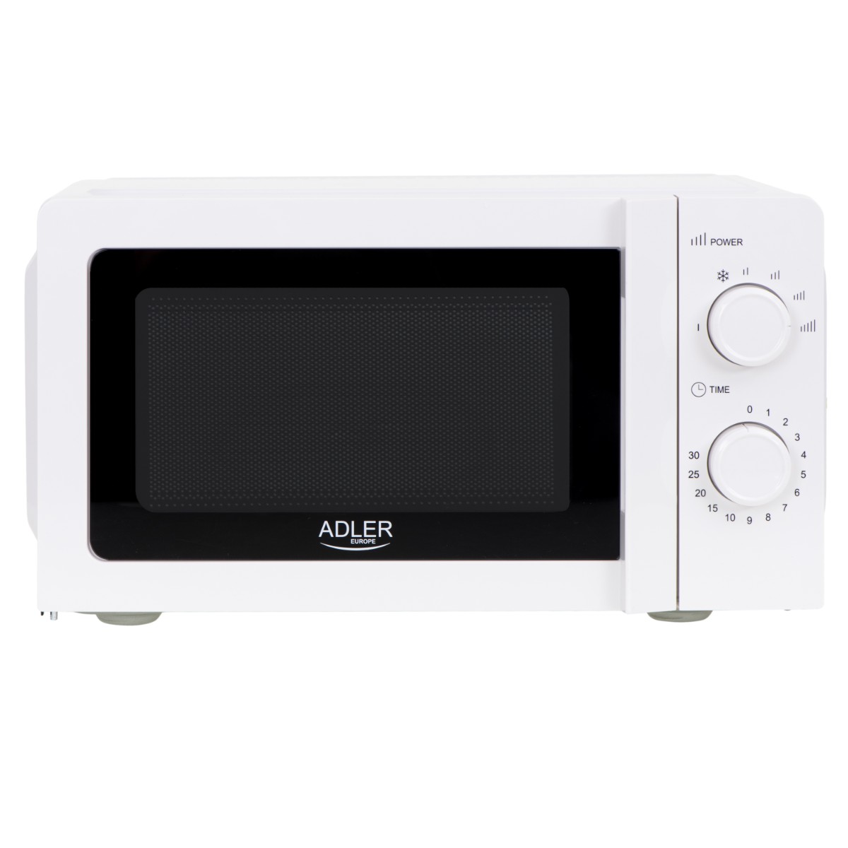 Микровълнова фурна Adler AD 6205, 700W, 20 литра, 5 нива, Таймер, Функция за размразяване, Бял
