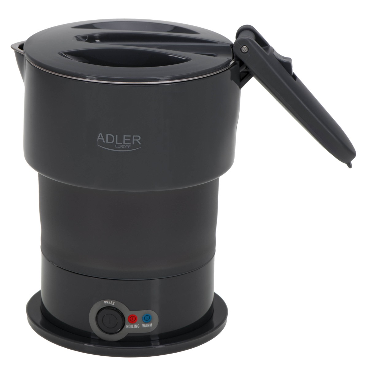 Туристическа електрическа кана Adler AD 1377, 600W, 0.6 литра, Сгъваема, Тъмносив