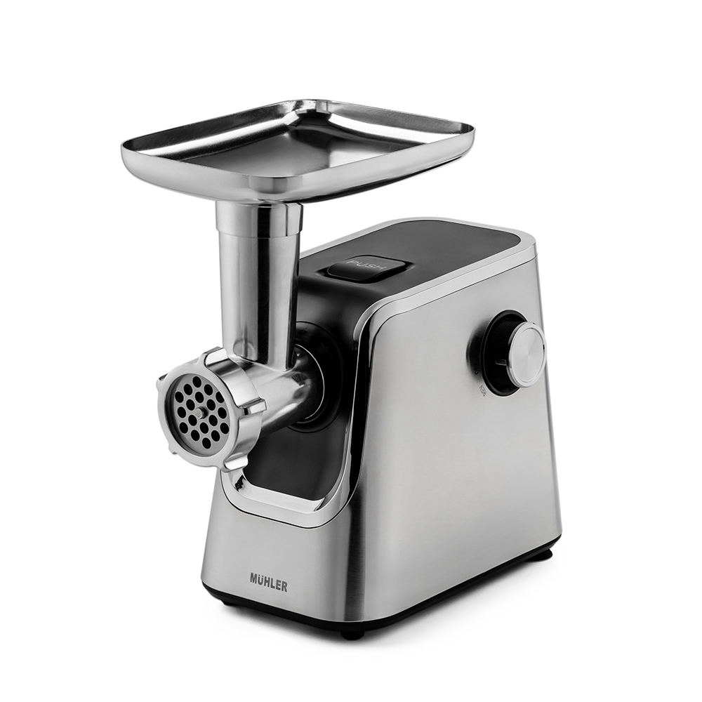 Месомелачка Muhler MG-1808TS, 1800W, Приставка за домати и колбаси, 2 кг/мин, Инокс/Черен