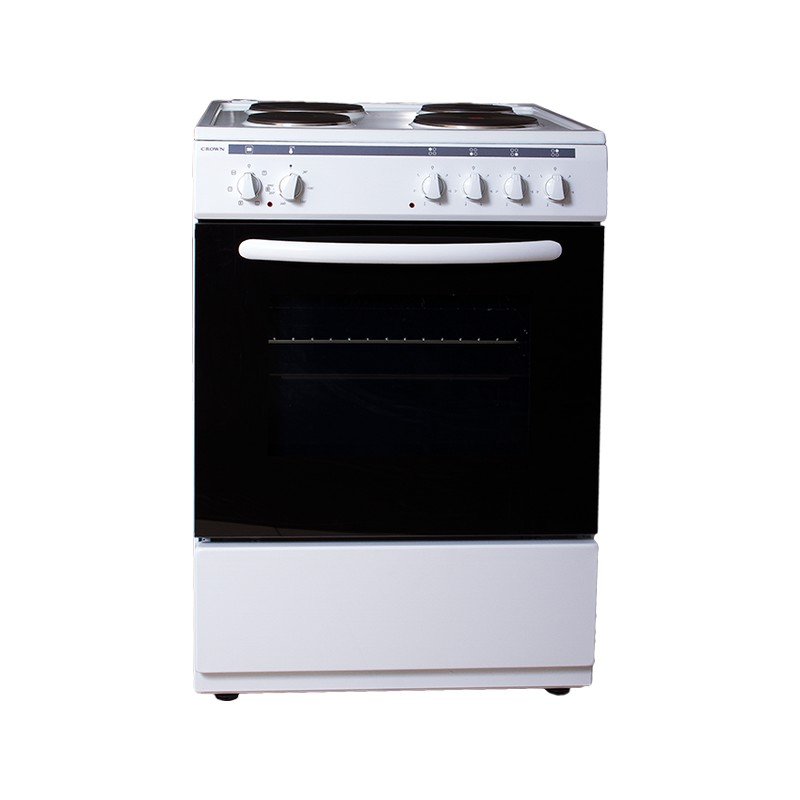 Голяма готварска печка Crown 6410A, 4Е, Клас А, 65L, 6 функции, Термостат, Бял, 3 години гаранция