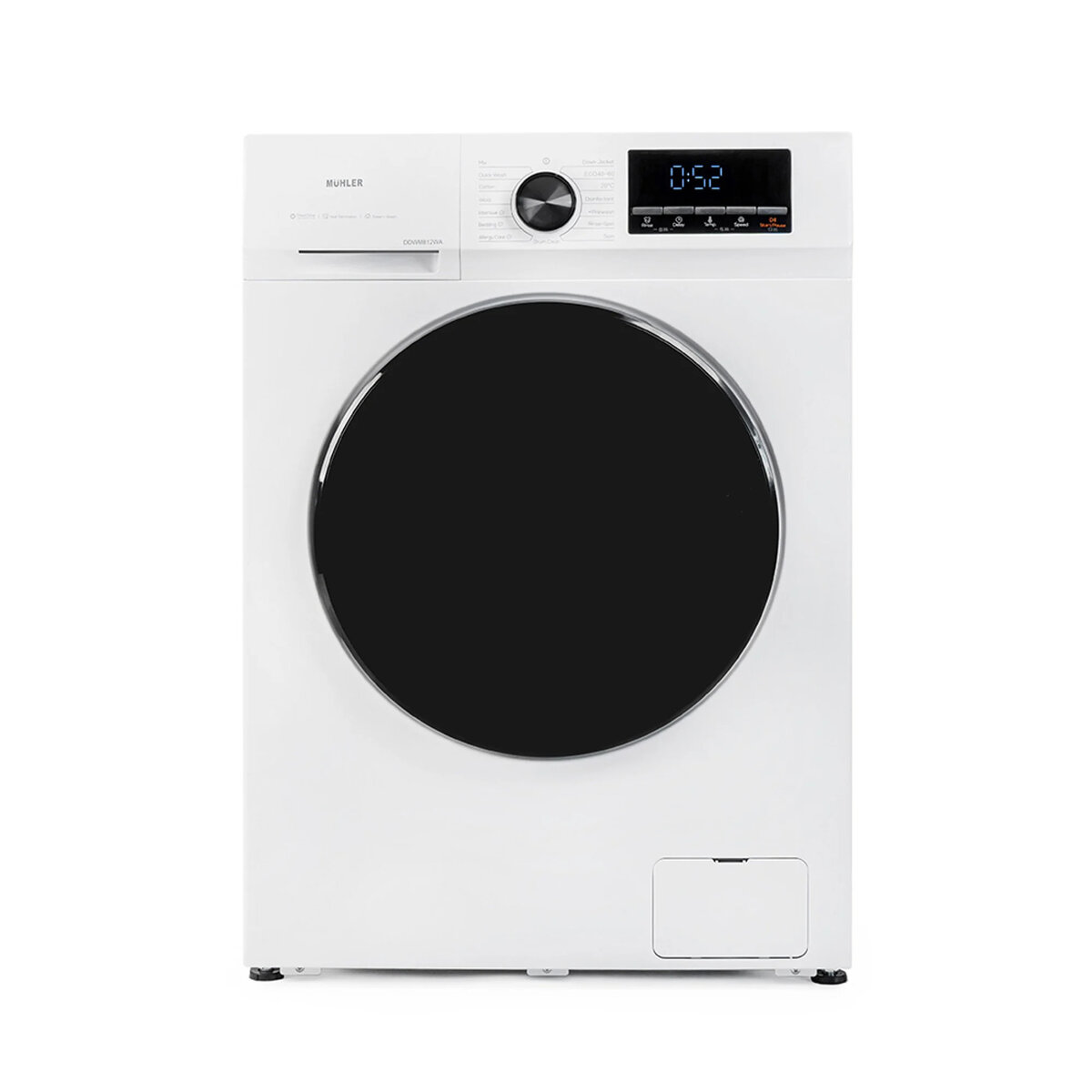 Пералня Muhler DDWM812WA, 8kg, Клас А, LED дисплей, 15 програми, 1200rpm, Anti-scald, Инверторен мотор, Бял