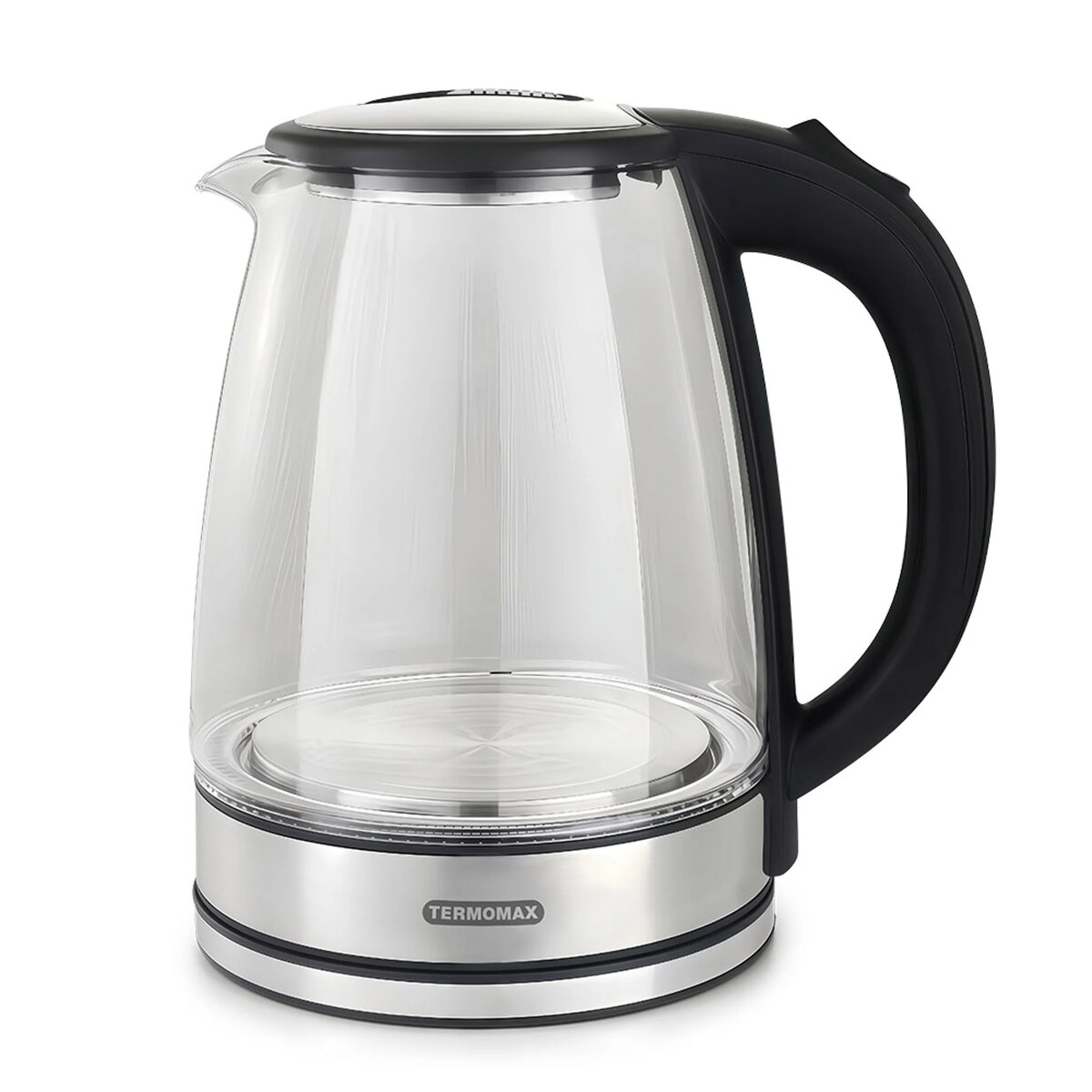 Електрическа кана Termomax TK3011, 1500W, 1.8L, Стъклен корпус, LED светлина, Инокс