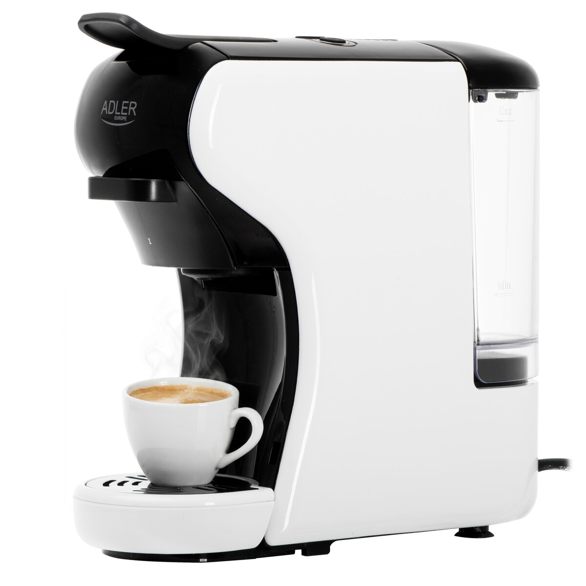 Еспресо машина 9в1 Adler AD-4386, 3000W, 19bar, 0.6L резервоар, 7 настройки на кафето, Бял/Черен
