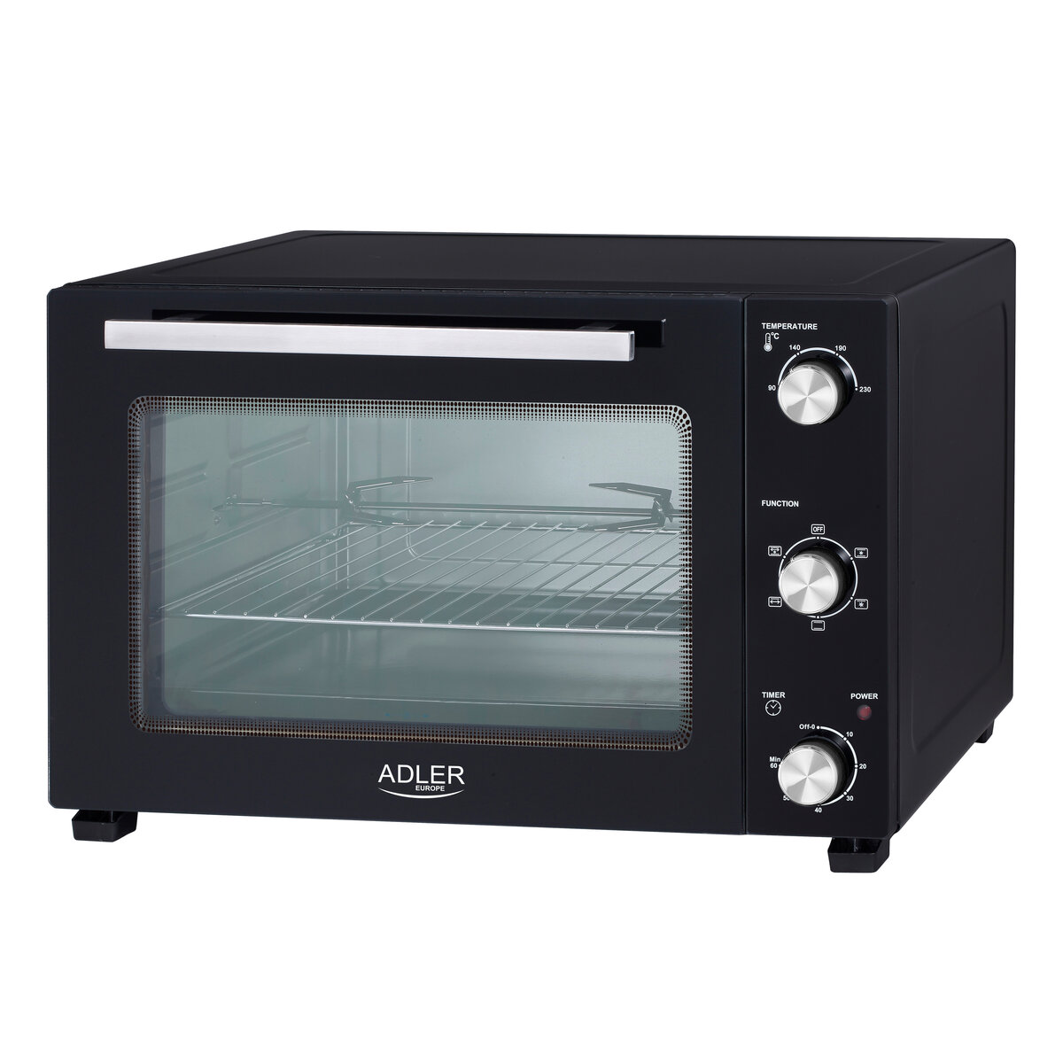 Електрическа фурна с шиш Adler AD-6026, 1800W, 48L, Функция конвекция, Таймер, 5 режима на печене, Черен