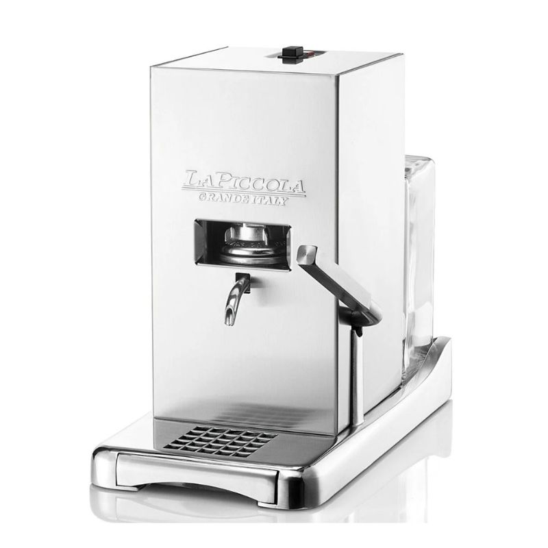 Еспресо машина La Piccola Satinata, 500W, 15bar, Сребърен нагревател, 1L, Стъклен резервоар, Ръчна изработка, Инокс