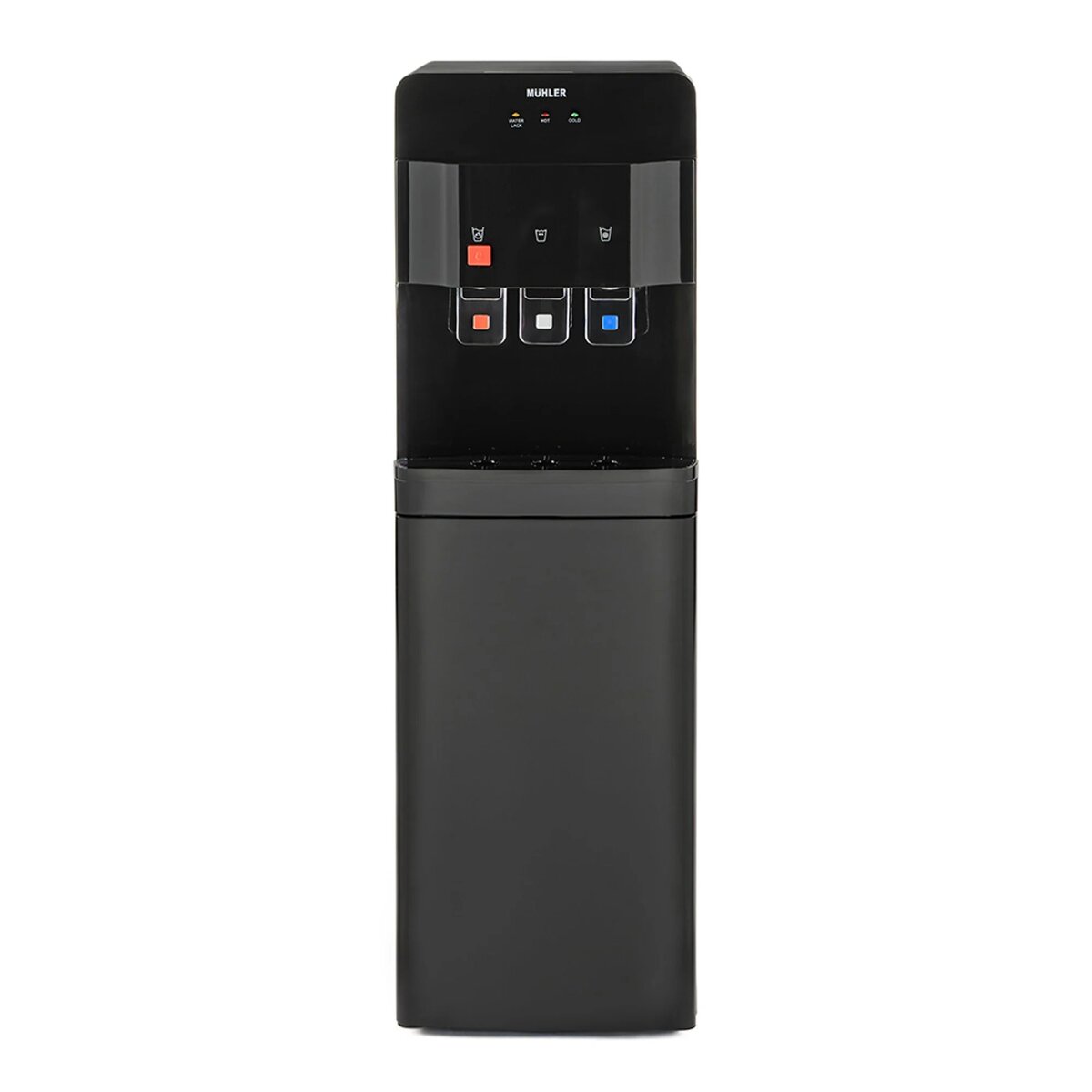 Диспенсър за вода Muhler WD-99CBL, 580W, Компресорен, Затопляне 500W, Охлаждане 80W, Долно зареждане, Черен