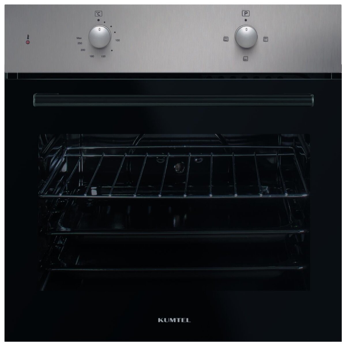 Фурна за вграждане Kumtel B66-S2, 1600W, 56L, 3 програми, Термостат, Черен/Инокс