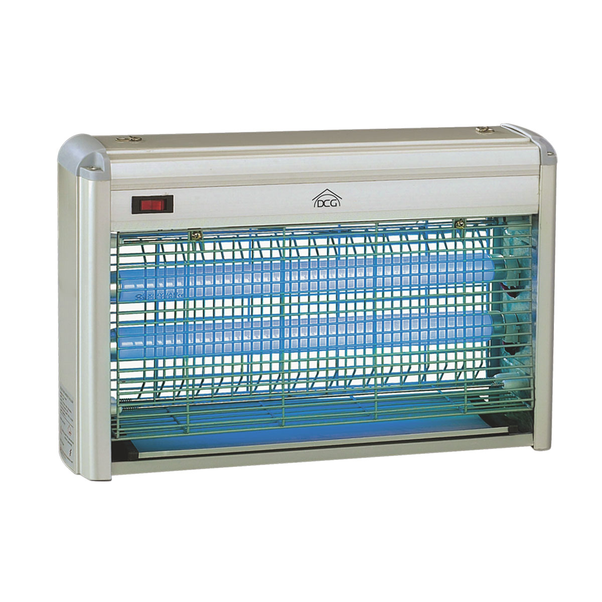 Инсектицидна лампа DCG ZA-2010, 20W, 2 тръби, Метална защитна решетка, Сив