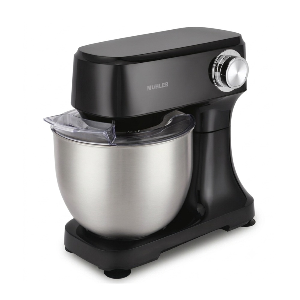 Планетарен миксер Muhler MXP-800S, 800W, 4.5L метална купа, 12 + PULSE скорости, 3 приставки, Черен